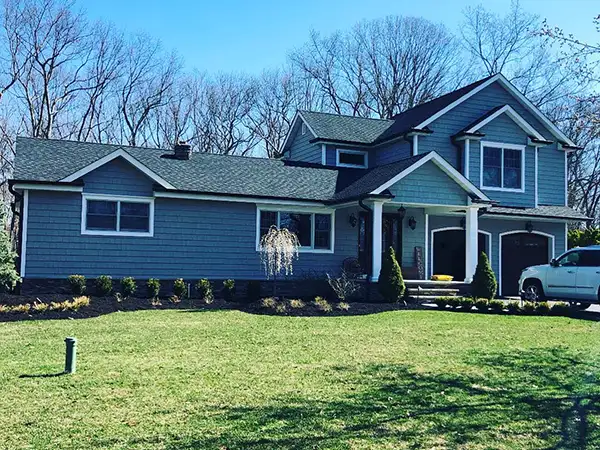 Blue home worked on by team